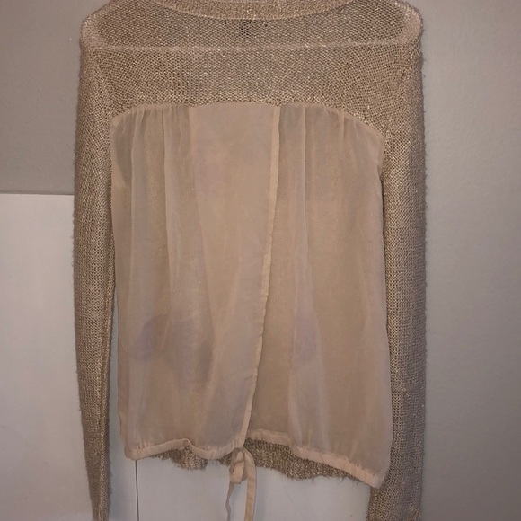Gold sweater sheer/open back small - Picture 3 of 4